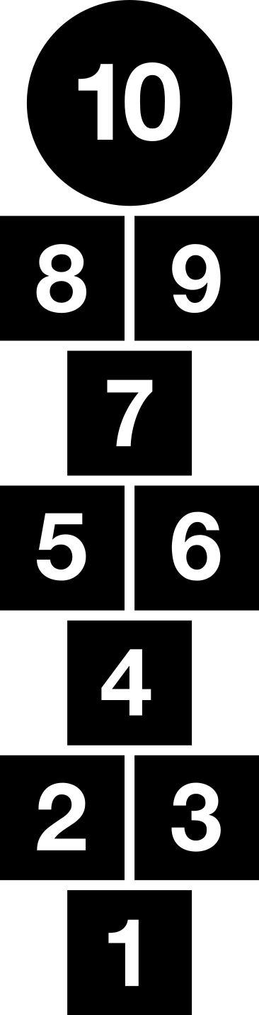 Tapete vinílico de jogos com quadrados de amarelinha - TenStickers