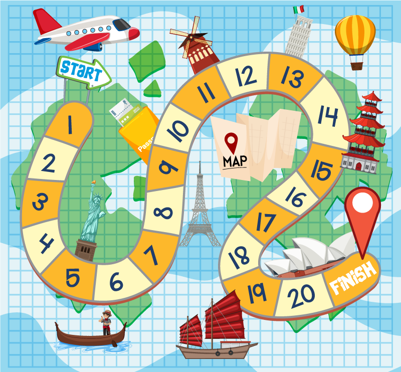 Tapete vinílico de jogos mapa de tabuleiro - TenStickers