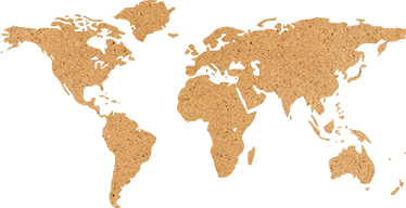 Tapete vinílico de mapa mundial decorativo em cortiça - TenStickers