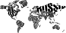 Tapete vinílico de mapa mundial com nomes de países - TenStickers