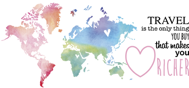 Tapete vinílico de mapa mundial e texto sobre viajar - TenStickers
