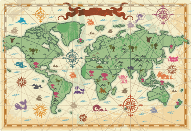 Tapete vinílico de mapa mundial clássico infantil - TenStickers