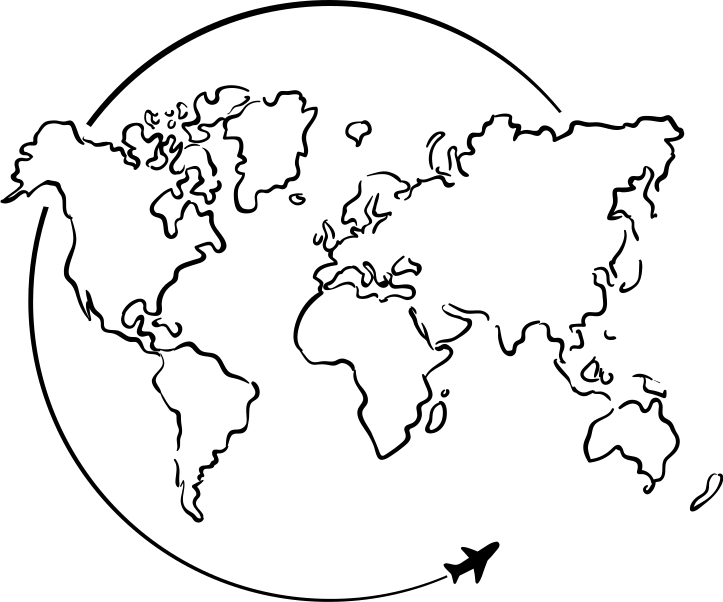 Tapete vinílico de mapa mundial círculo avião - TenStickers