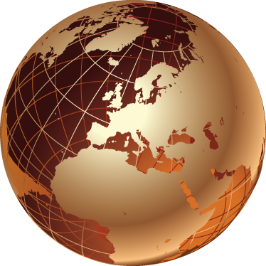 Tapete vinílico de mapa mundial em vinil dourado europa - TenStickers
