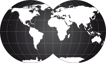 Tapete vinílico de mapa mundial com globo terrestre duplo - TenStickers