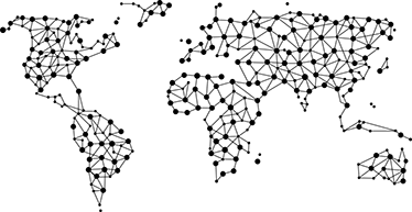 Tapete vinílico de mapa mundial pontos conectados - TenStickers