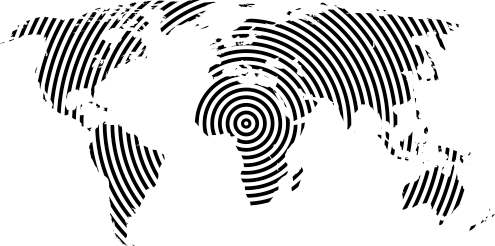 Tapete vinílico de mapa mundial com textura concêntrica - TenStickers
