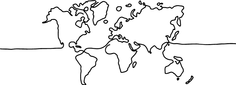 Tapete vinílico de mapa mundial em arte linear - TenStickers