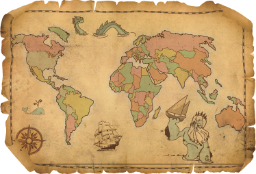 Tapete vinílico de mapa mundial design vintage antigo - TenStickers