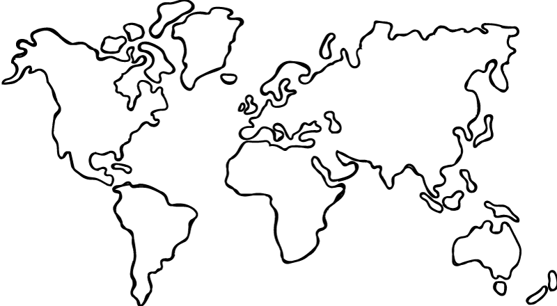 Tapete vinílico de mapa mundial em uma cor política - TenStickers