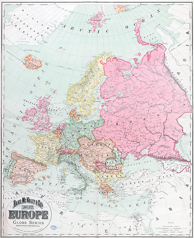 Tapete vinílico de mapa mundial mapa da europa 1900 - TenStickers