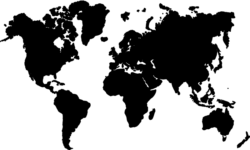 Tapete vinílico de mapa mundial em uma cor - TenStickers