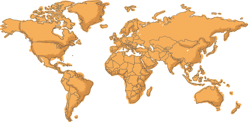 Tapete vinílico de mapa mundial com fronteiras simples - TenStickers