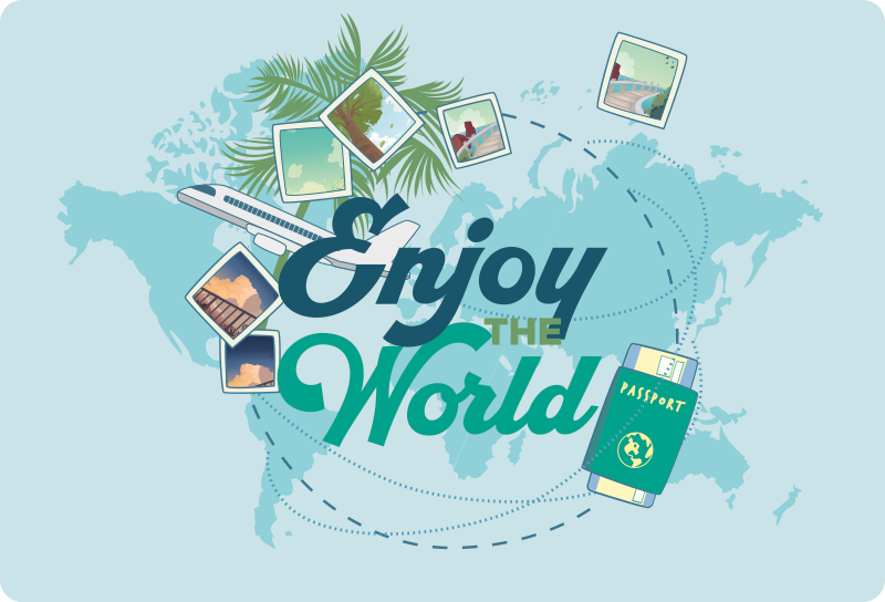 Tapete vinílico de mapa mundial aproveite o mapa mundial - TenStickers