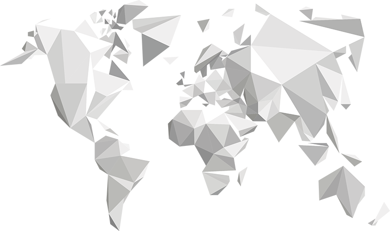 Tapete vinílico de mapa mundial design origami cinza - TenStickers
