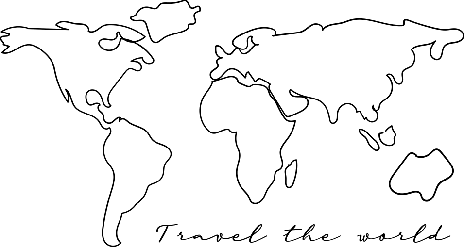Tapete vinílico de mapa mundial com texto de viagem - TenStickers