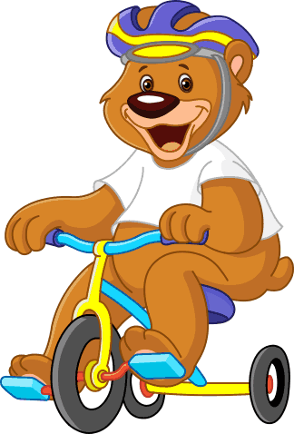 Tapete vinílico criança urso ciclista - TenStickers