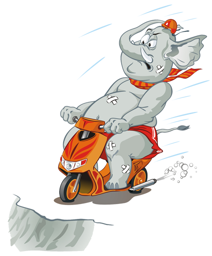 Tapete vinílico criança elefante de moto - TenStickers