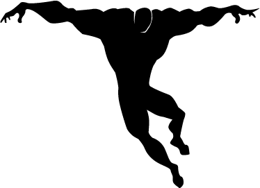 Tapete vinílico criança super-herói pulando - TenStickers
