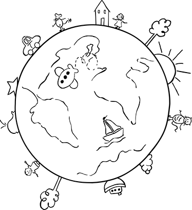 Tapete vinílico criança decoração mapa-múndi viagens - TenStickers