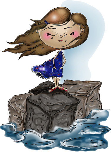 Tapete vinílico criança menina no mar - TenStickers