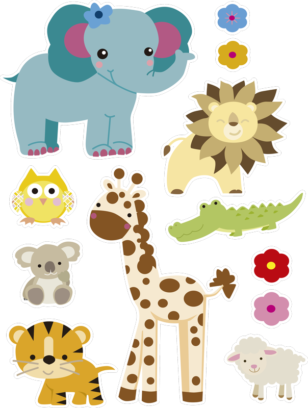 Tapete vinílico criança adesivo selva - TenStickers