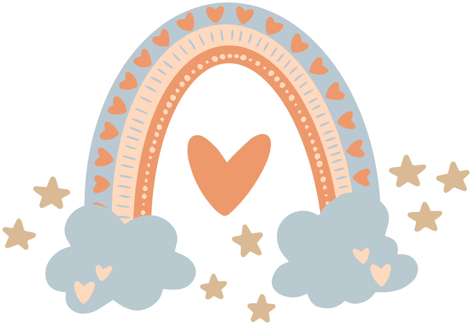 Tapete vinílico criança em cores pastel arco-íris - TenStickers
