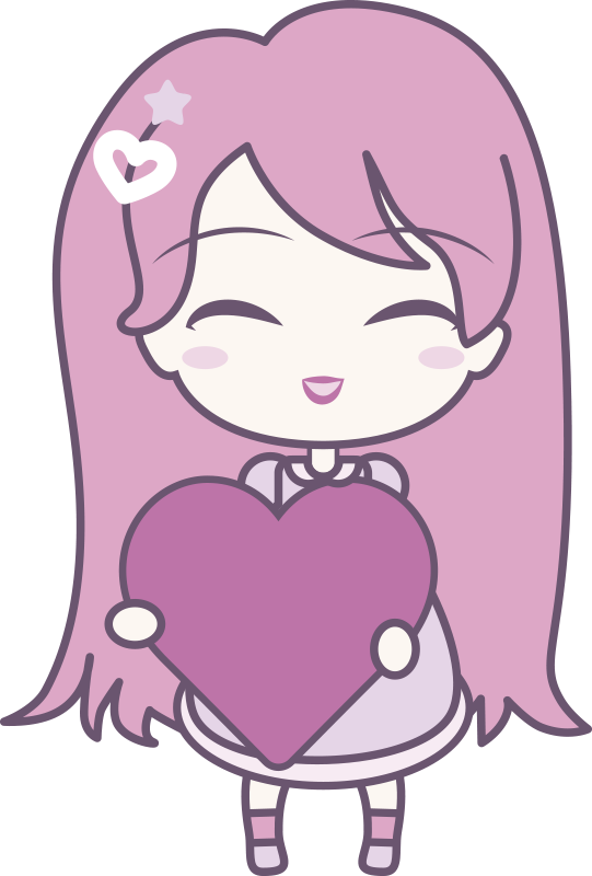 Tapete vinílico criança menina anime trazendo amor - TenStickers
