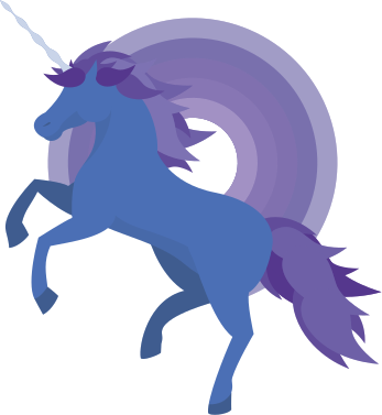 Tapete vinílico criança unicórnio azul e roxo - TenStickers