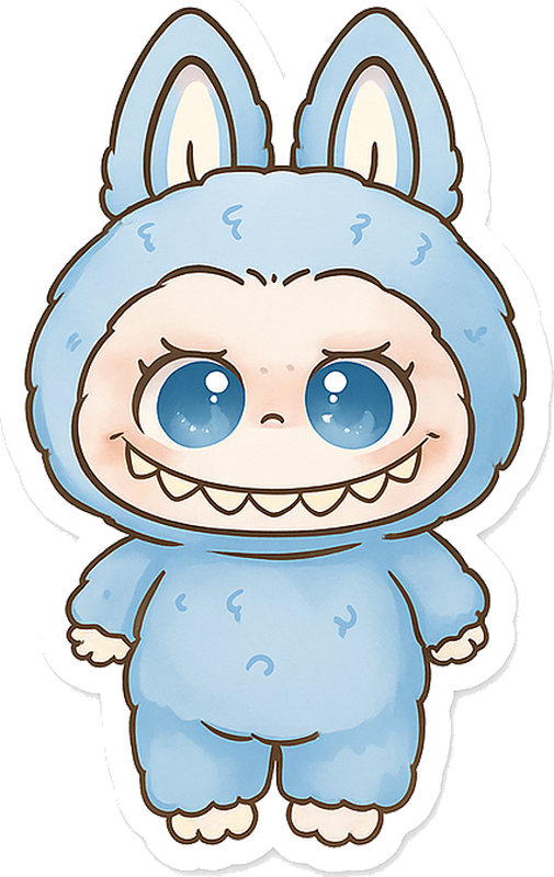 Tapete vinílico criança boneco monstro azul - TenStickers