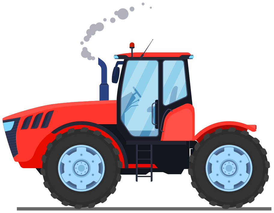 Tapete vinílico criança trator novo vermelho - TenStickers