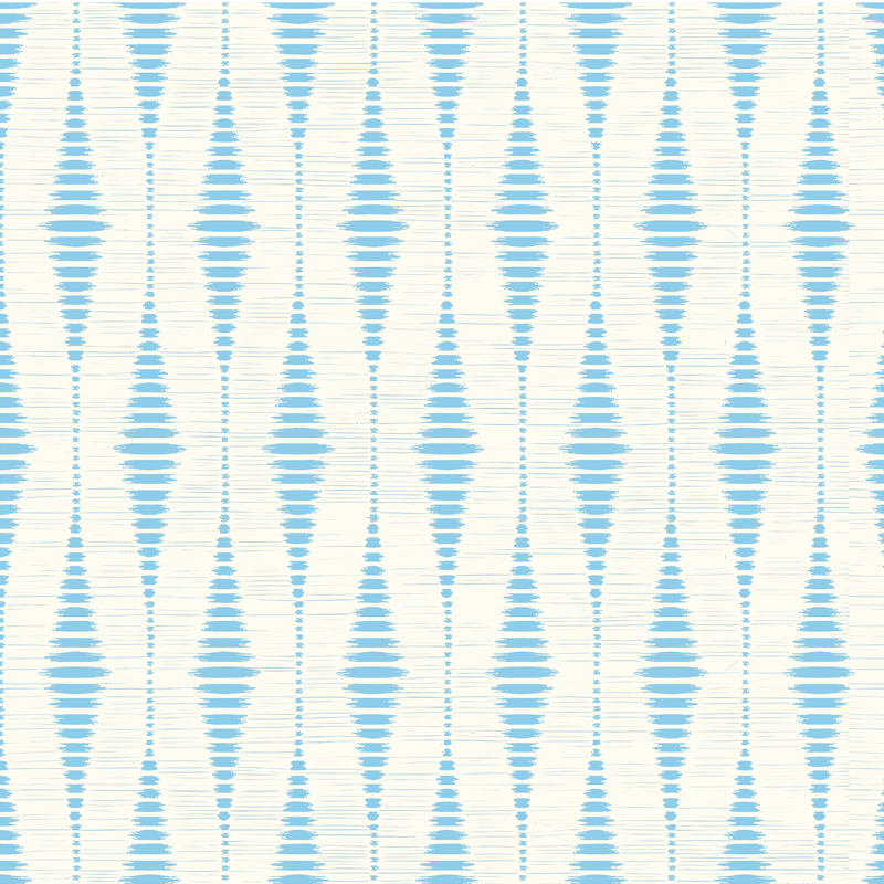 Tapete vinílico geométricas azul claro ikat - TenStickers
