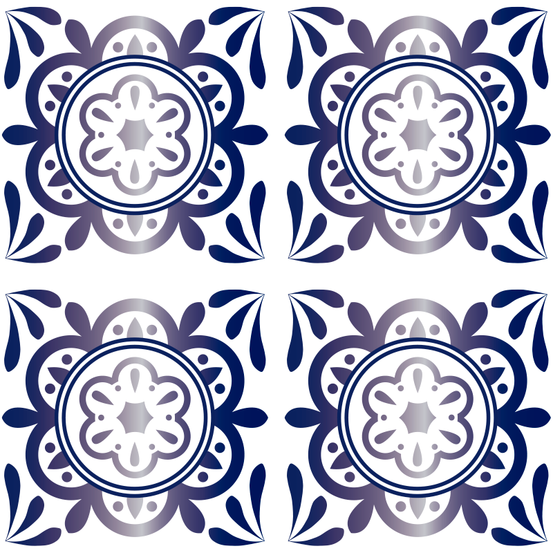 Tapete vinílico cozinha azulejo antigo azul - TenStickers