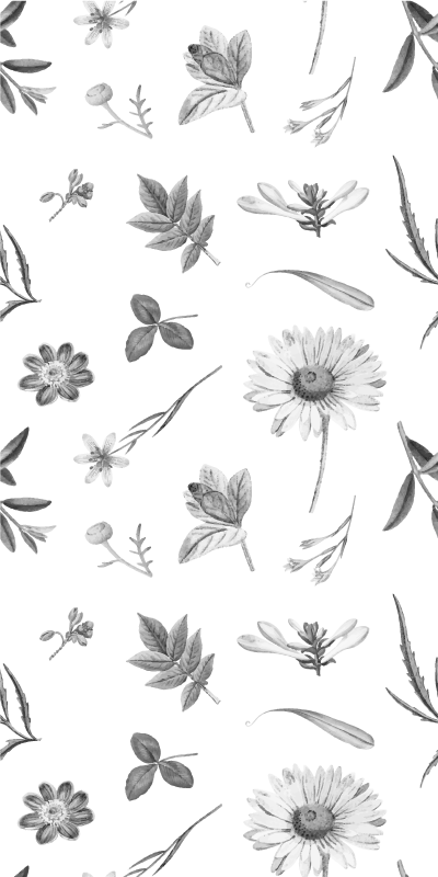 Tapete vinílico cozinha flores cinzas em sprint - TenStickers