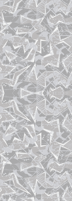 Tapete vinílico quarto gráficos finos cinza anos 80 - TenStickers