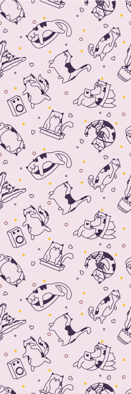 Tapete vinílico quarto com estampa de banda de gatos - TenStickers