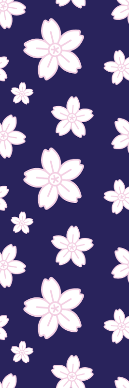 Tapete vinílico quarto padrão vintage flores azuis - TenStickers