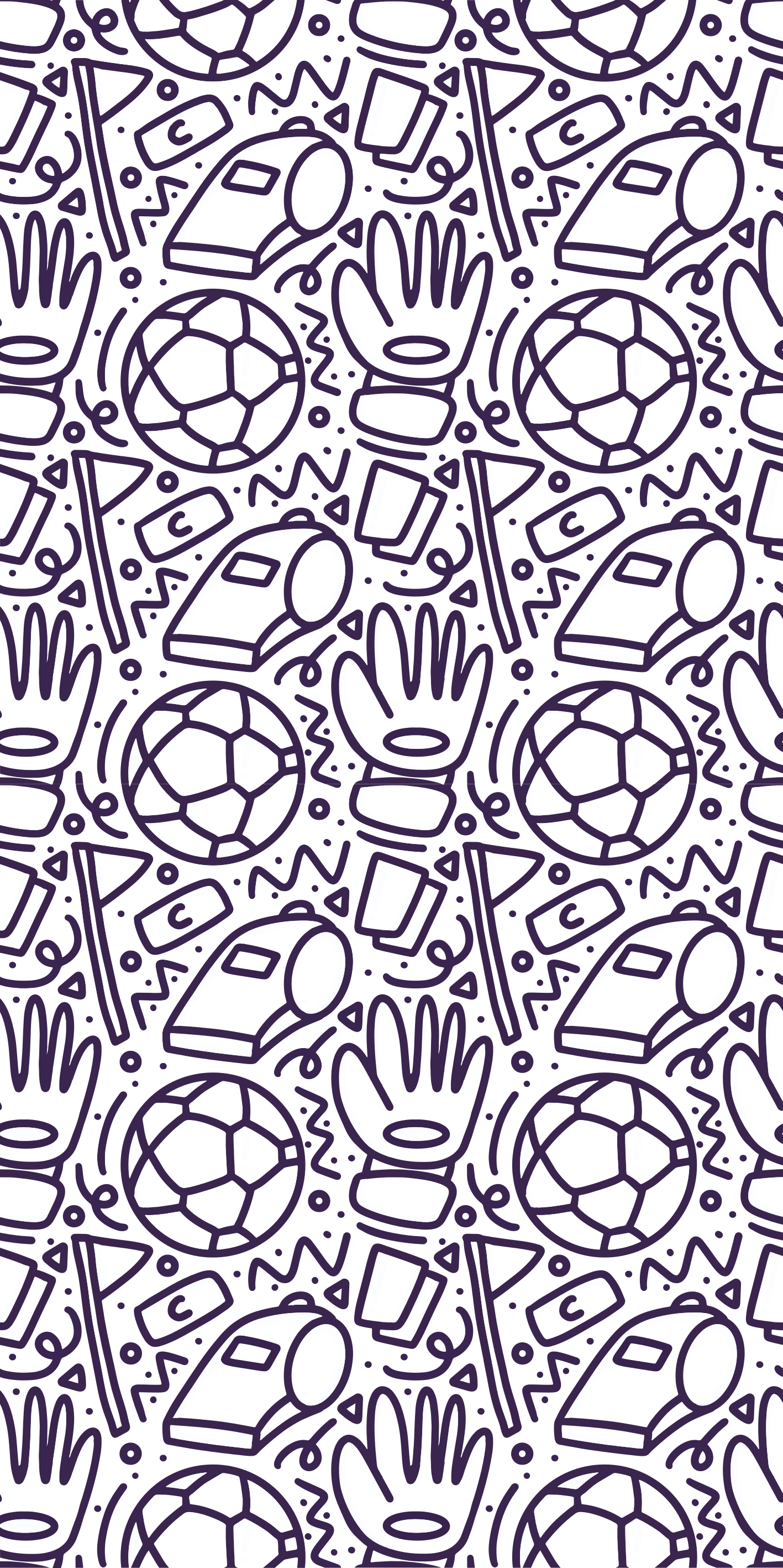 Tapete vinílico quarto com design esportivo doodle - TenStickers