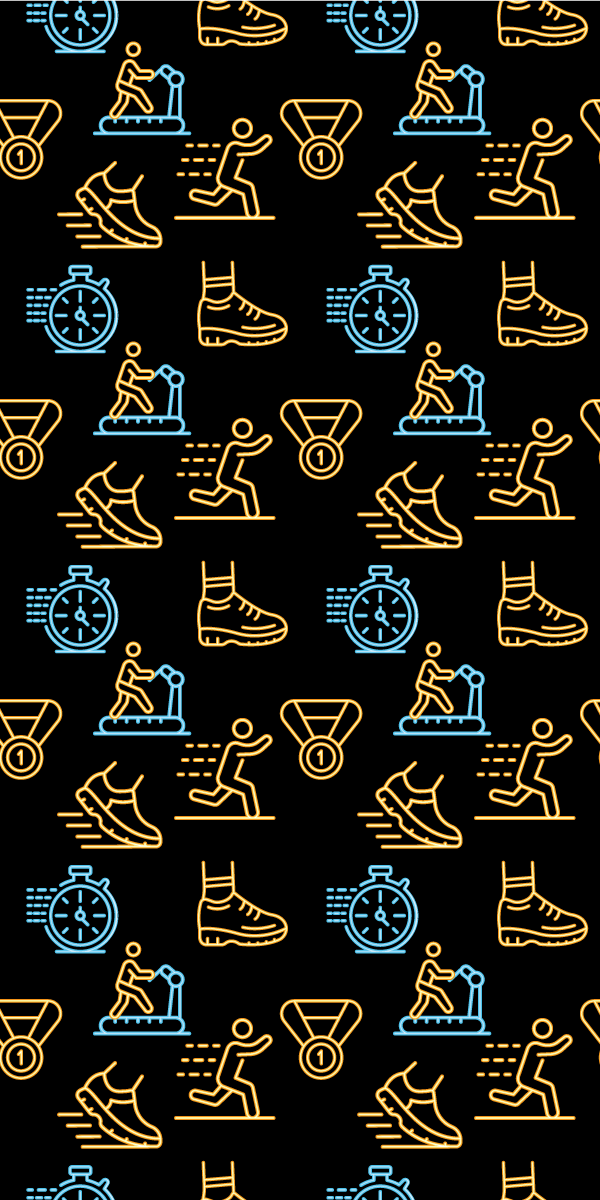 Tapete vinílico quarto com ícones vetoriais neon preto - TenStickers