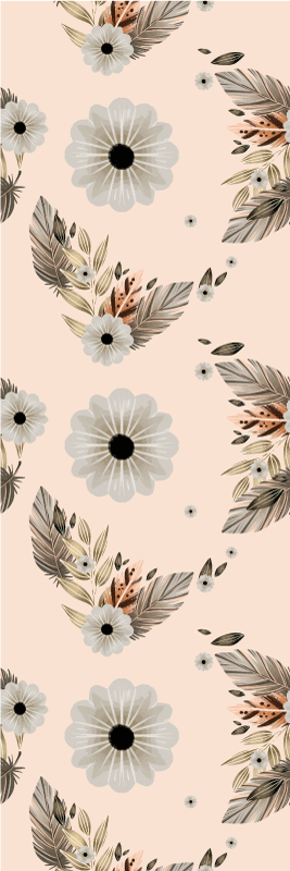 Tapete vinílico quarto com padrão de flores rosa e preto - TenStickers