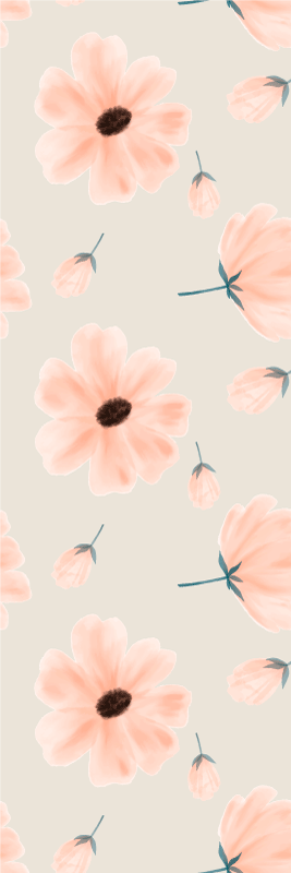 Tapete vinílico quarto flores grandes aquarela bege - TenStickers