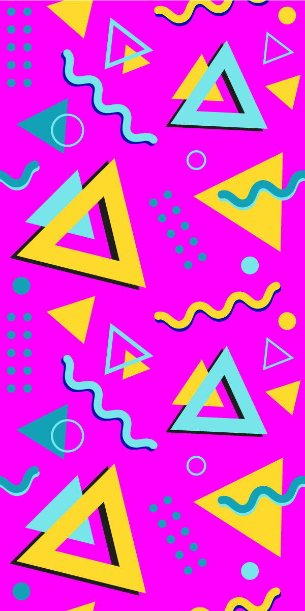 Tapete vinílico quarto formas geométricas retrô 80 - TenStickers