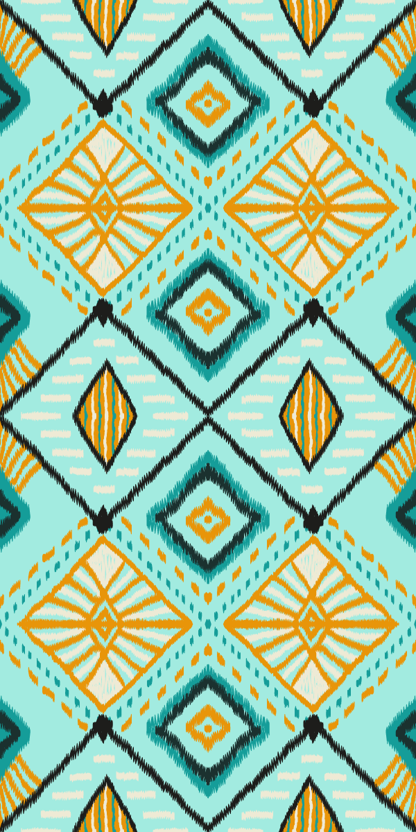 Tapete vinílico quarto estilo africano design geométrico - TenStickers