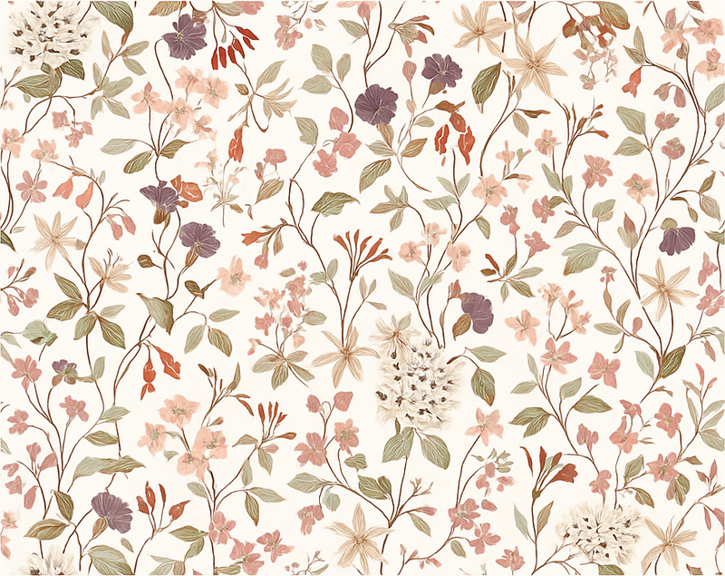 Tapete vinílico quarto estampa de flores rosas - TenStickers