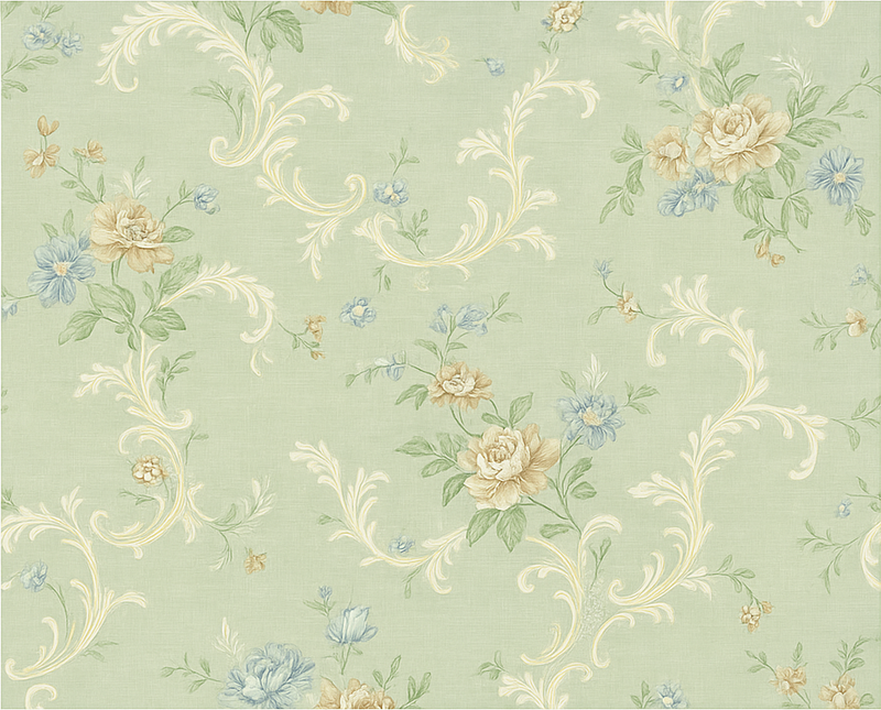 Tapete vinílico quarto com design floral vintage - TenStickers
