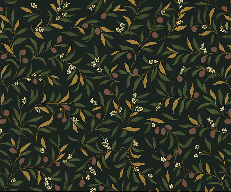 Tapete vinílico quarto com design floral simples repetitivo - TenStickers