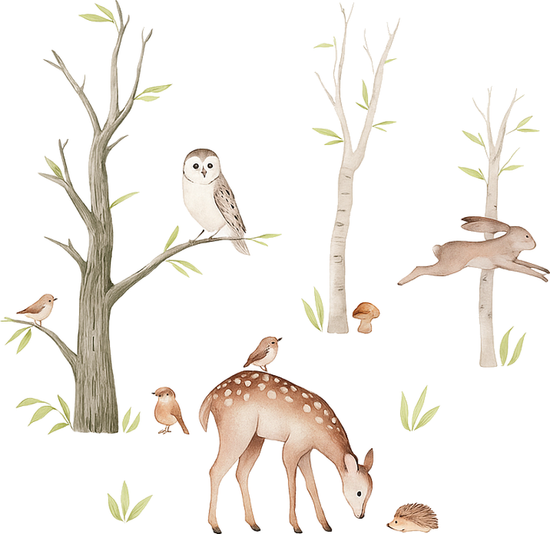 Tapete vinílico quarto floresta tranquila de outono - TenStickers