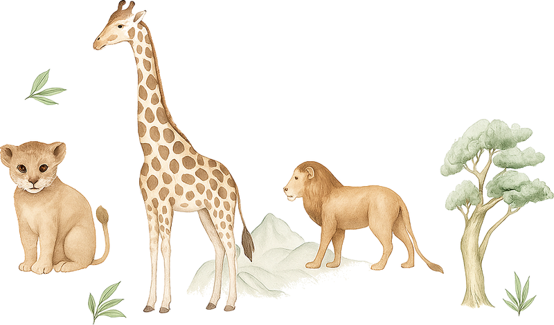 Tapete vinílico quarto savana acalmada - TenStickers