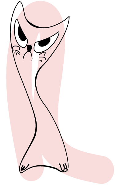 Tapete vinílico quarto gato rosa traçado - TenStickers