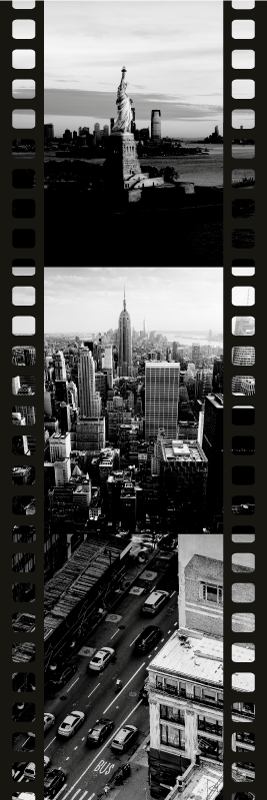 Tapete vinílico quarto colagem de fotos de nyc - TenStickers